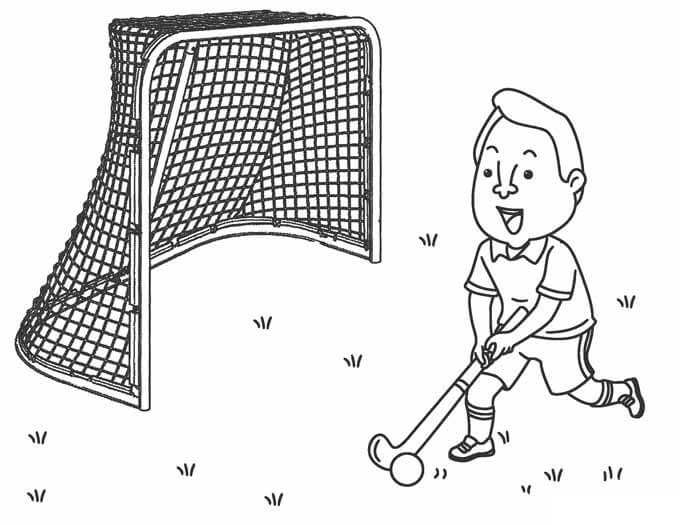 Dibujo de Jugadores de Hockey de Dibujos Animados para Colorear y Imprimir
