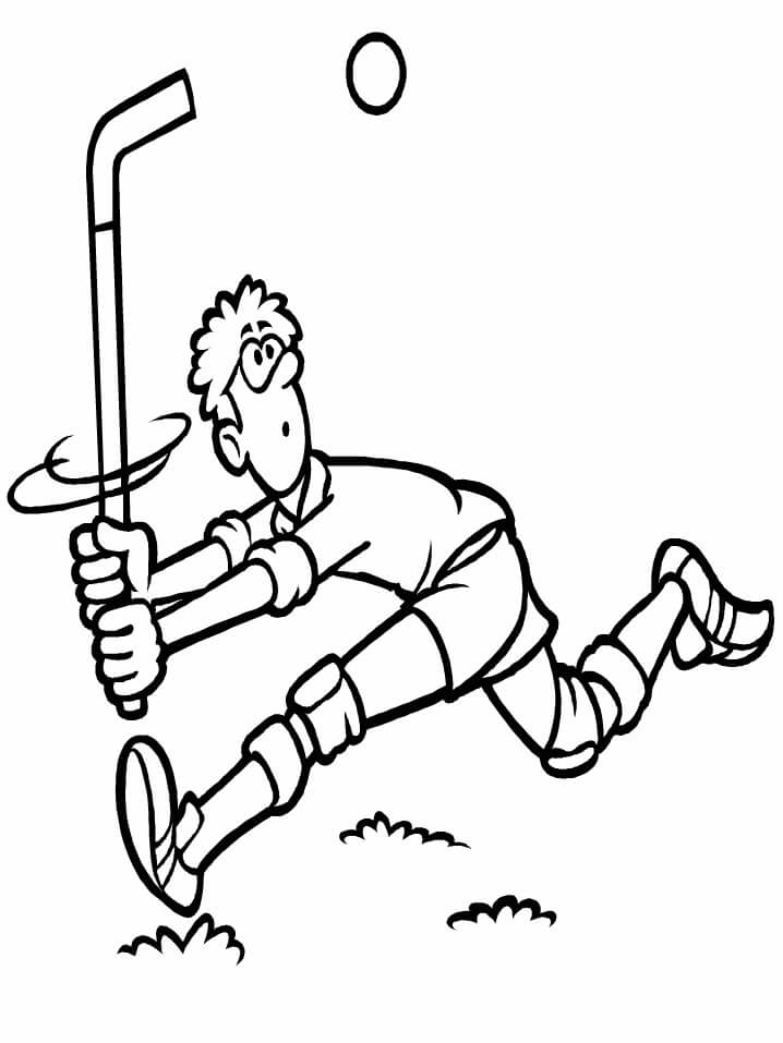 Dibujo de Jugadores de Hockey Divertidos para Colorear y Imprimir