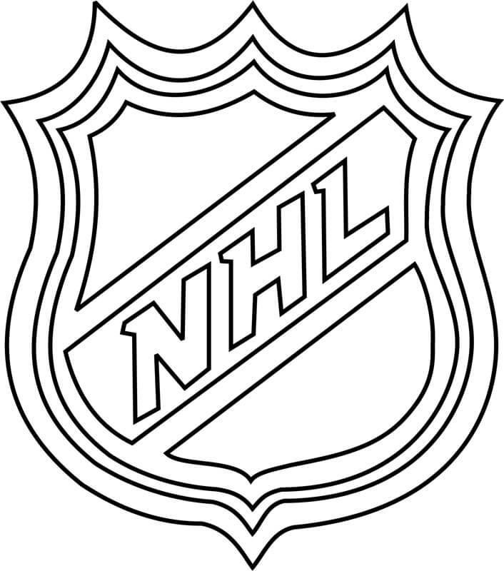 Dibujo de Logotipo de Hockey de Nhl para Colorear y Imprimir