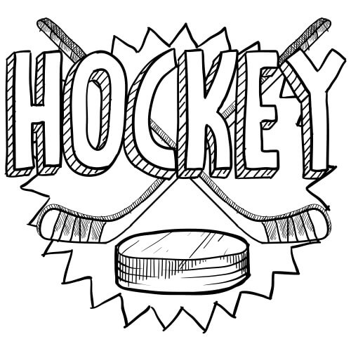 Dibujo de Logotipo de Hockey para Colorear y Imprimir