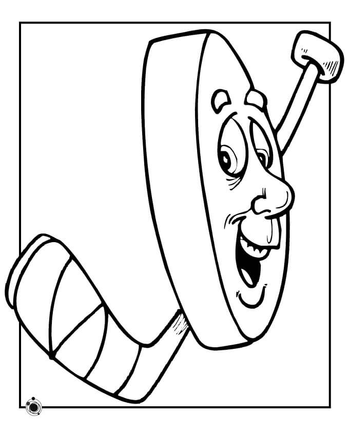 Dibujo de Palitos de Hockey Divertidos para Colorear y Imprimir