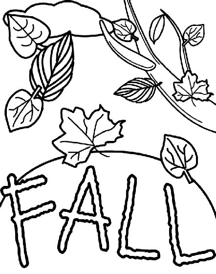 Dibujo de Hoja de Árbol En Otoño para Colorear y Imprimir