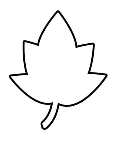Dibujo de Hoja Fácil para Colorear y Imprimir