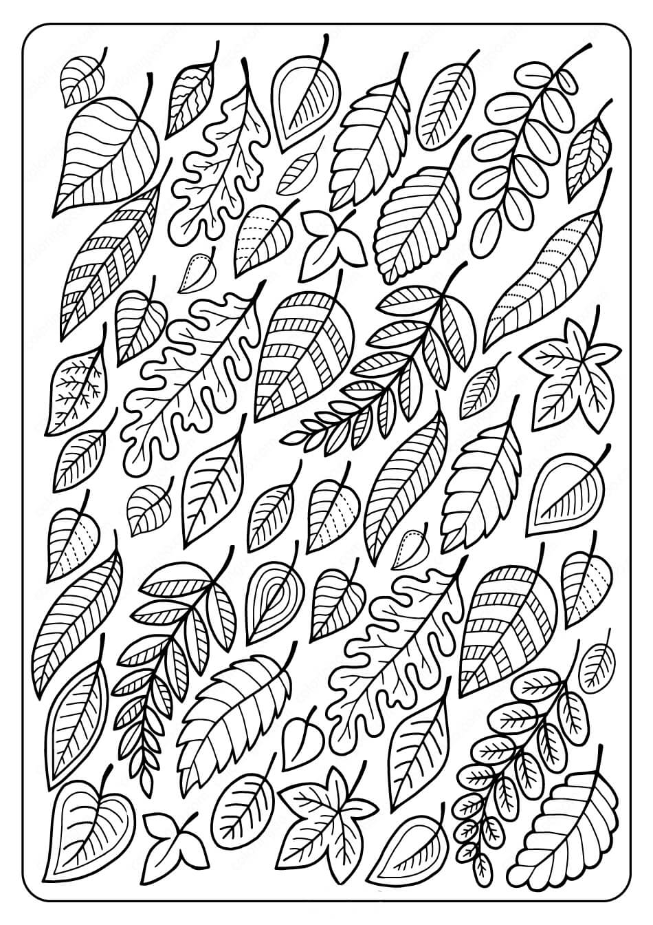 Dibujo de Hoja Imprimible para Colorear y Imprimir