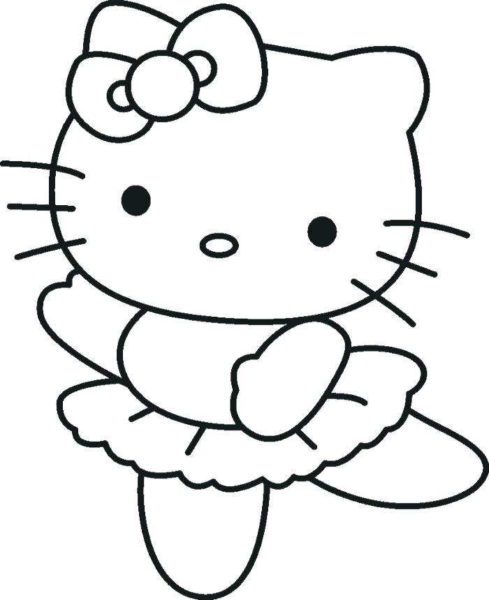 Dibujo de Gatito Bailando para Colorear y Imprimir