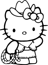 Dibujo de Gatito Vaquero para Colorear y Imprimir