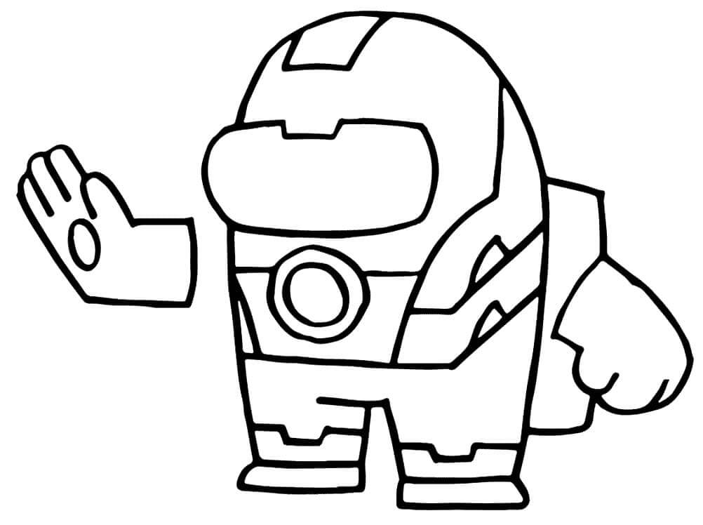 Dibujo de Among Us Piel Ironman para Colorear y Imprimir