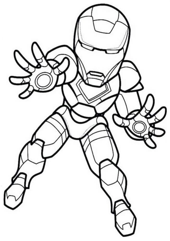 Dibujo de Chibi Ironman para Colorear y Imprimir