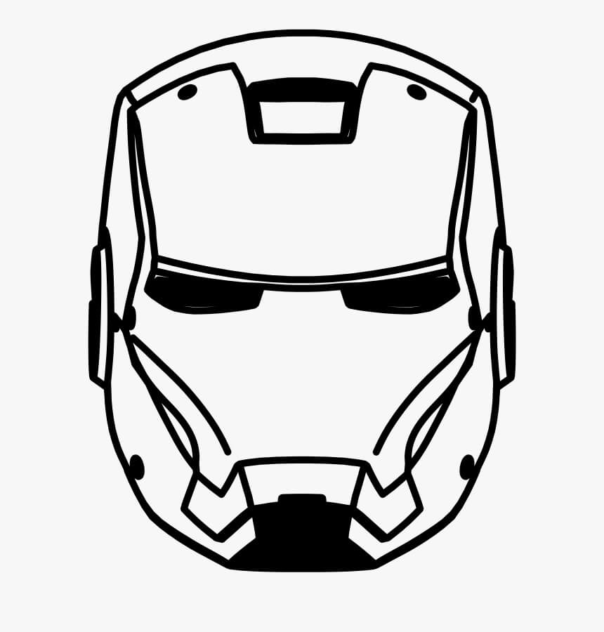 Dibujo de Dibujo Máscara Ironman para Colorear y Imprimir