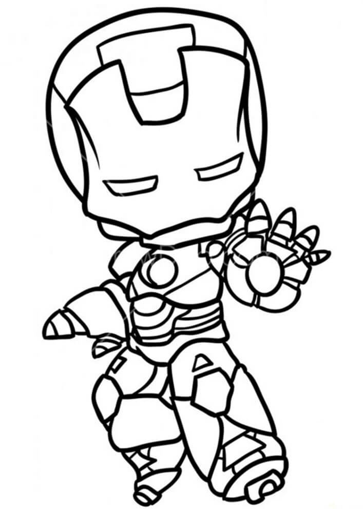Dibujo de Divertido Ironman para Colorear y Imprimir