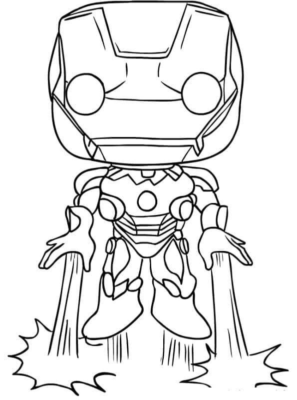 Dibujo de Funko Pop Ironman para Colorear y Imprimir