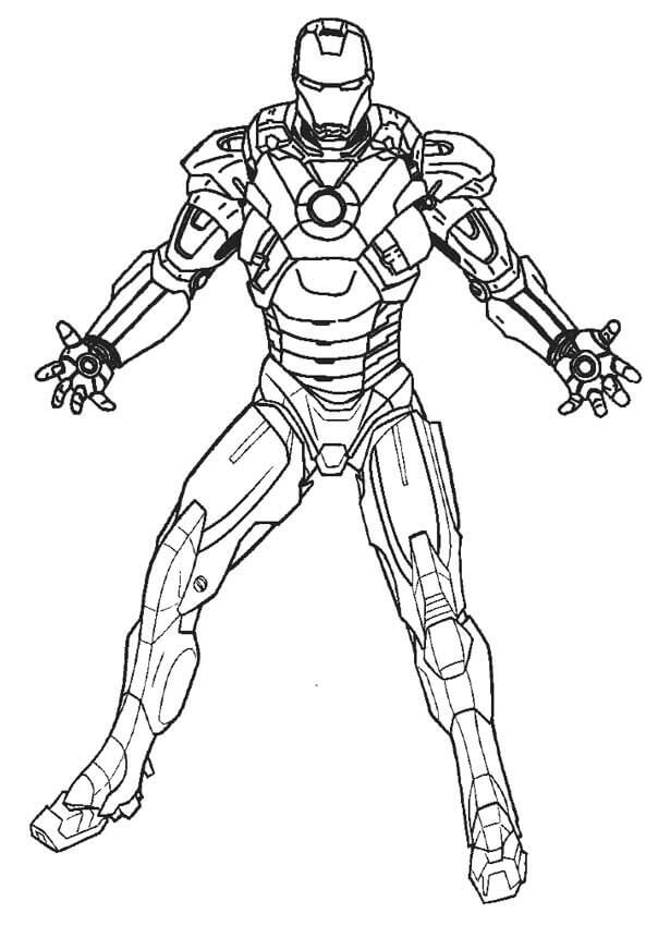 Dibujo de Gran Hombre de Hierro para Colorear y Imprimir