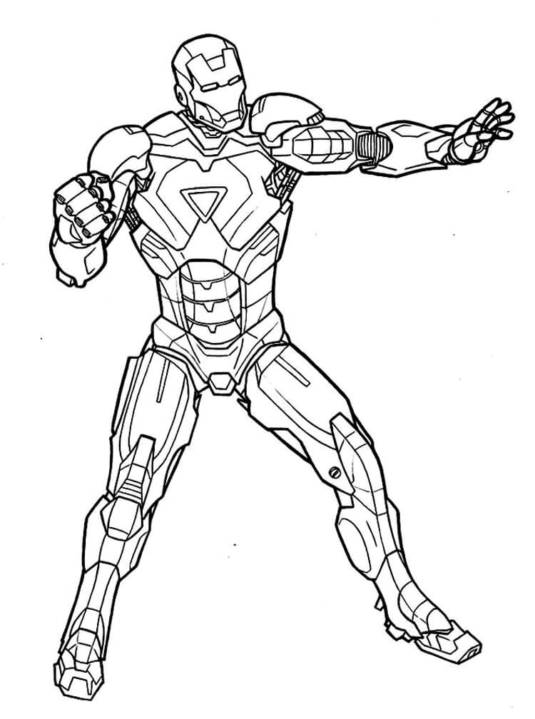 Dibujo de Hombre de Hierro Genial para Colorear y Imprimir