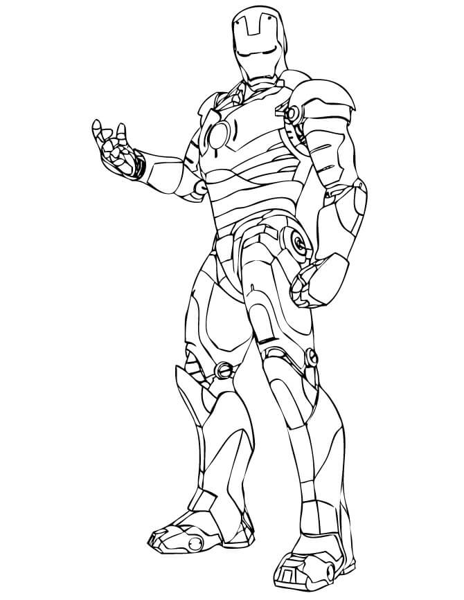 Dibujo de Impresionante Hombre de Hierro para Colorear y Imprimir