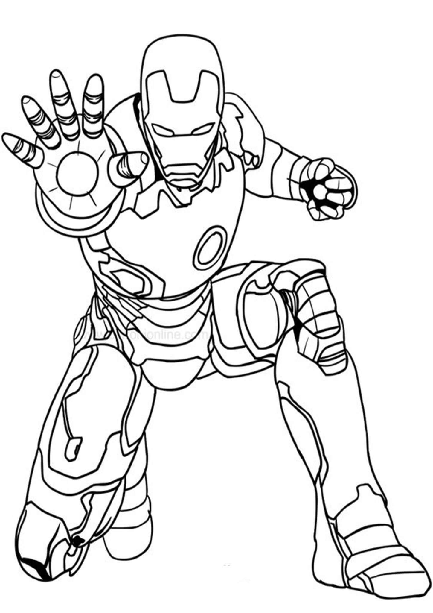 Dibujo de Ironman Basíco para Colorear y Imprimir