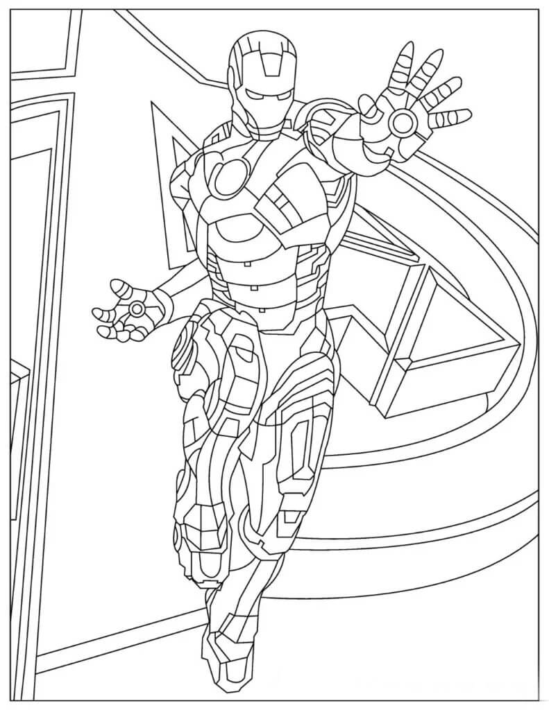 Dibujo de Ironman de Avengers para Colorear y Imprimir