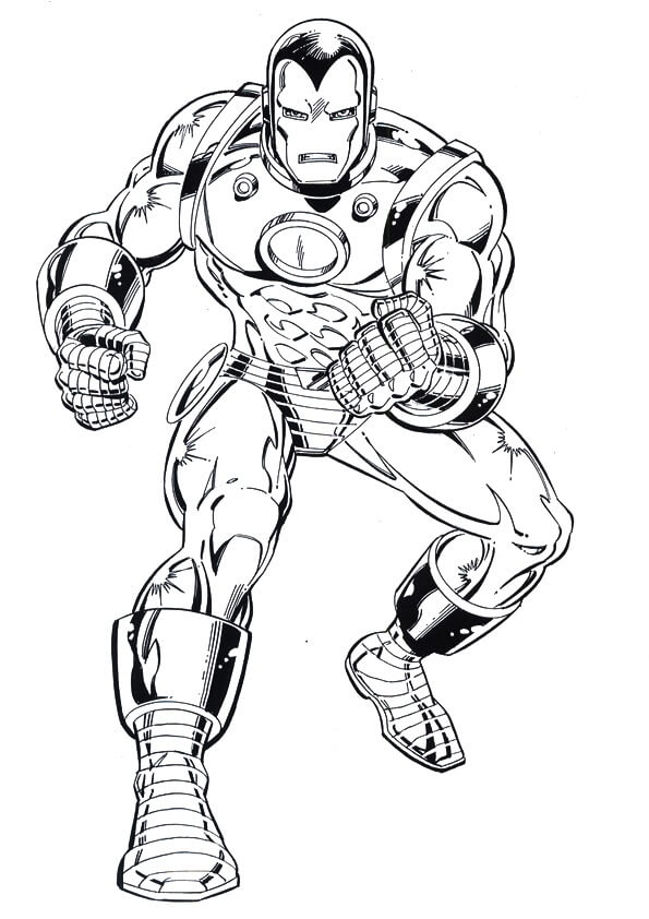 Dibujo de Ironman Enojado para Colorear y Imprimir