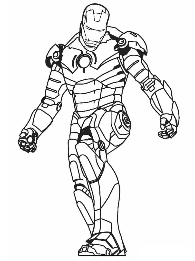 Dibujo de Ironman Imágenes Gratis para Colorear y Imprimir