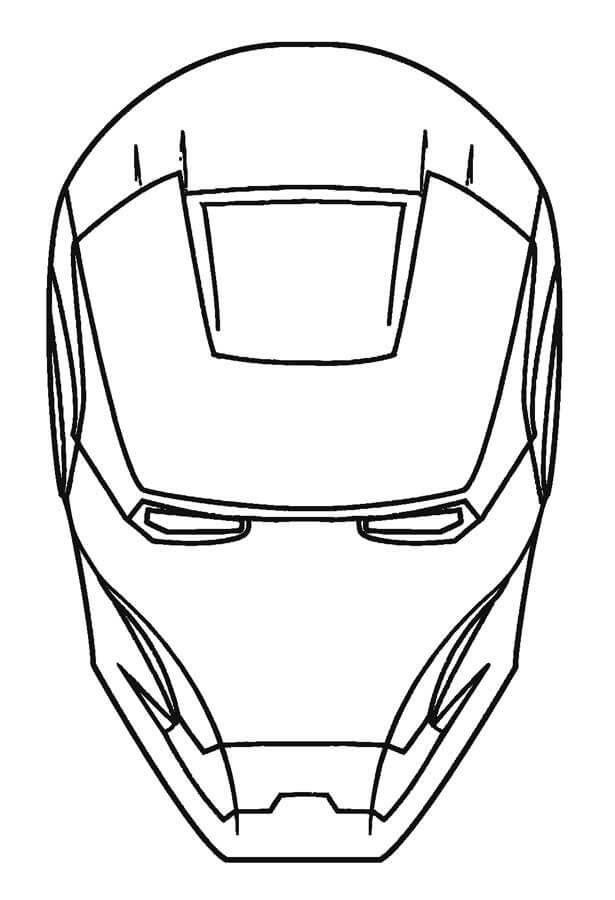 Dibujo de Máscara Ironman para Colorear y Imprimir