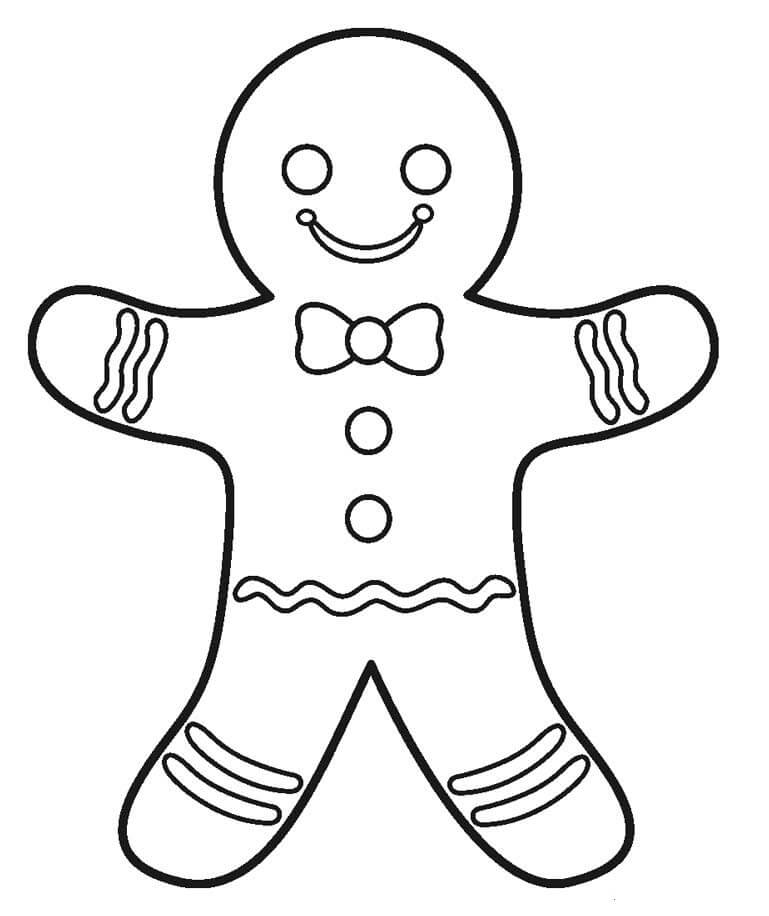 Dibujo de Caballero de Pan de Jengibre para Colorear y Imprimir