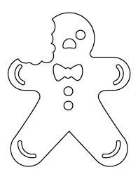 Dibujo de Chica de Pan de Jengibre Comido para Colorear y Imprimir