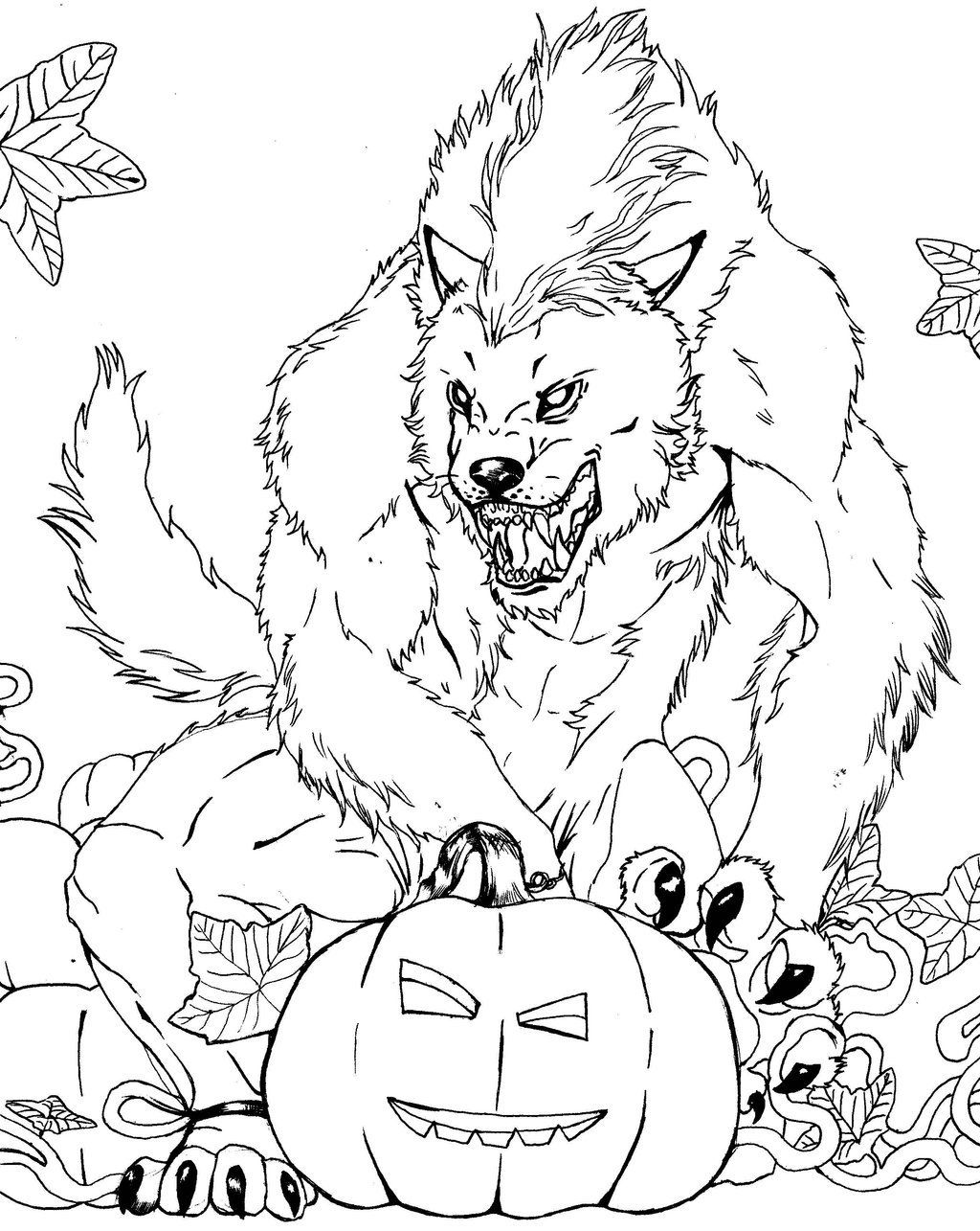 Hombre Lobo para Colorear