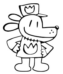Dibujo de Perro Hombre Sonriente para Colorear y Imprimir