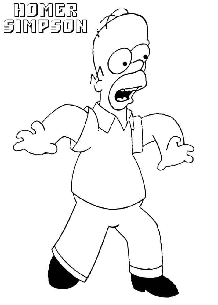 Dibujo de El Feo Homer Simpson para Colorear y Imprimir