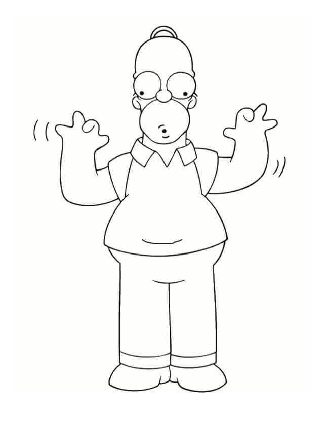 Dibujo de Homer Simpson Estúpido para Colorear y Imprimir