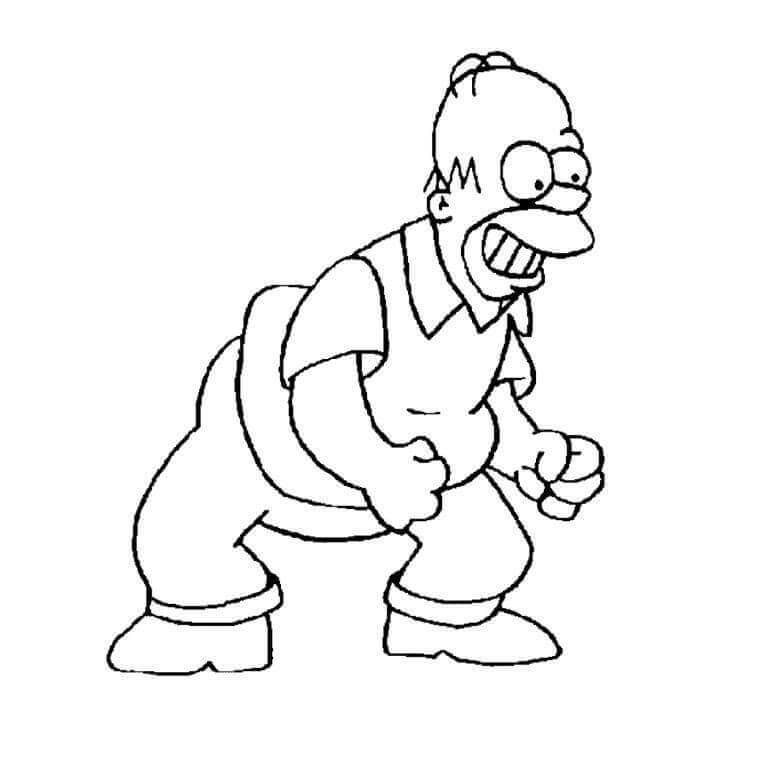 Homero Simpson para Colorear
