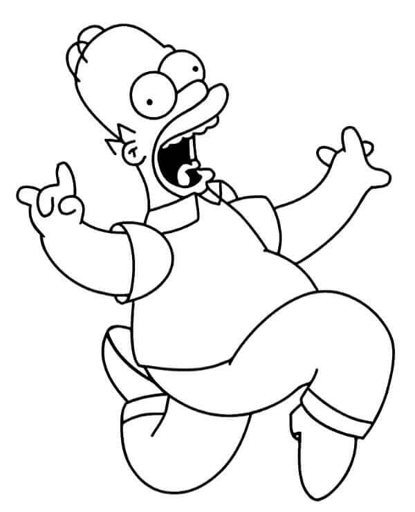 Dibujo de Homero Simpson para Colorear y Imprimir