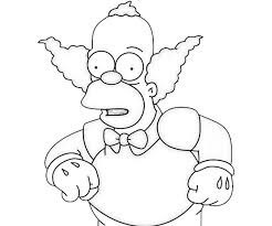 Dibujo de Payaso Homer Simpson para Colorear y Imprimir