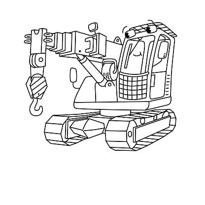 Dibujo de Camión Elevador de Gancho para Colorear y Imprimir