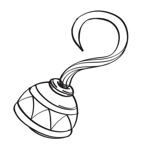 Dibujo de Gancho Normal para Colorear y Imprimir