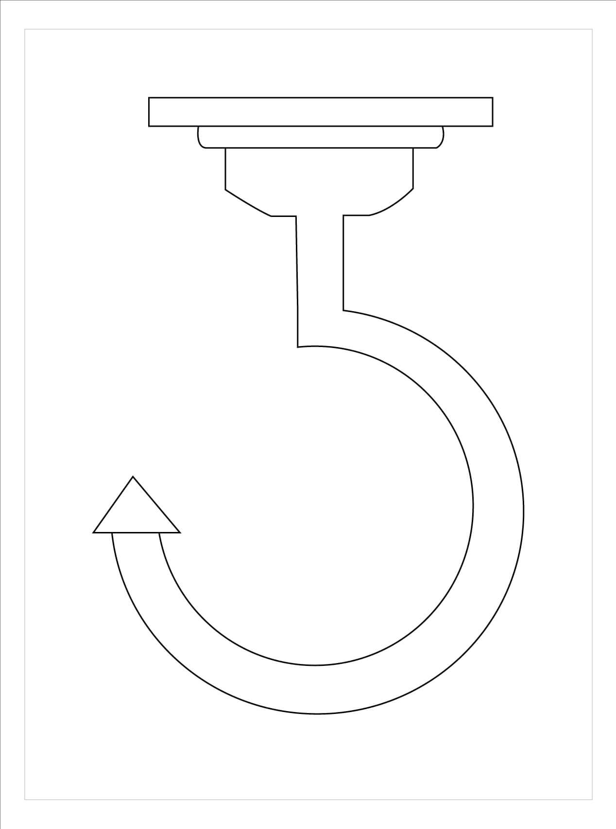 Dibujo de Gancho Simple para Colorear y Imprimir