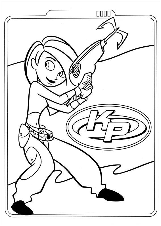 Dibujo de Kim Con Gancho de Agarre para Colorear y Imprimir