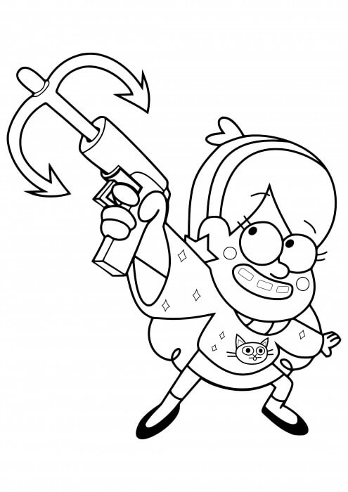 Dibujo de Mabel Con Gancho de Agarre para Colorear y Imprimir