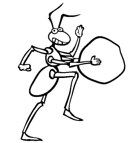 dibujo dibujo divertido hormiga para colorear