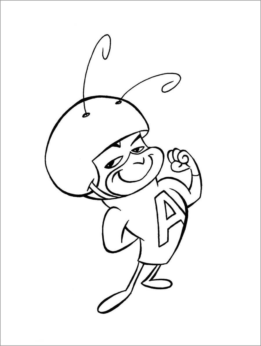 dibujo hormiga atomica genial para colorear