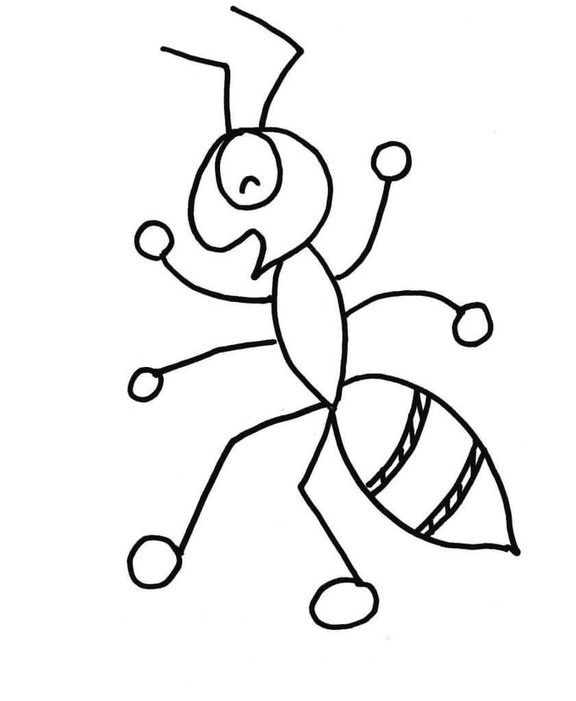 dibujo hormiga de la diversion para colorear