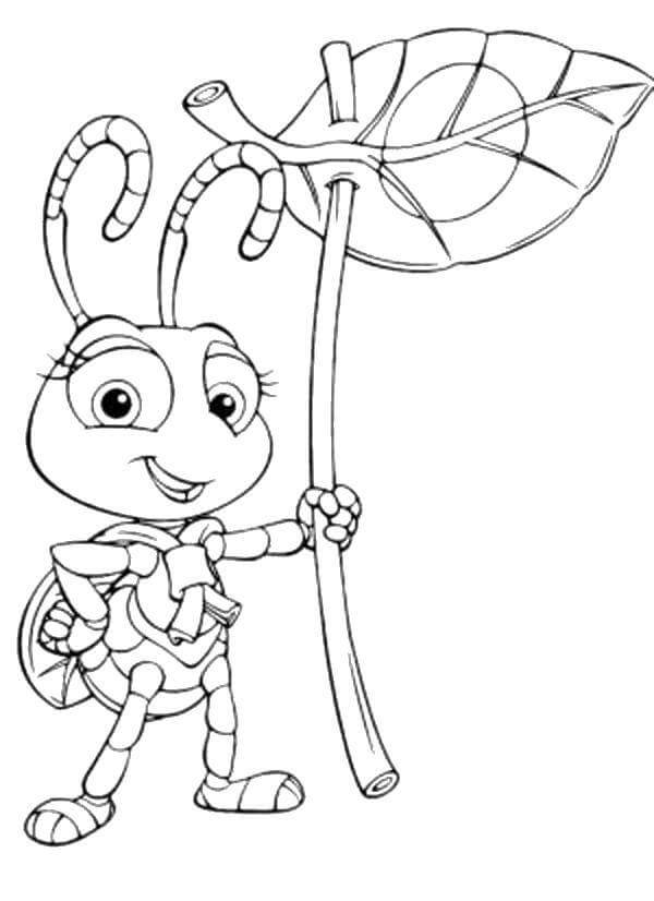 dibujo hormiga divertida para colorear