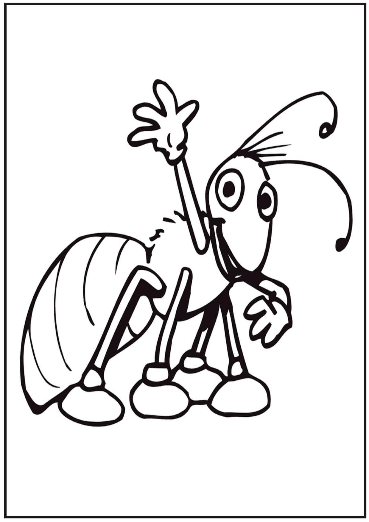 dibujo hormiga saluda para colorear