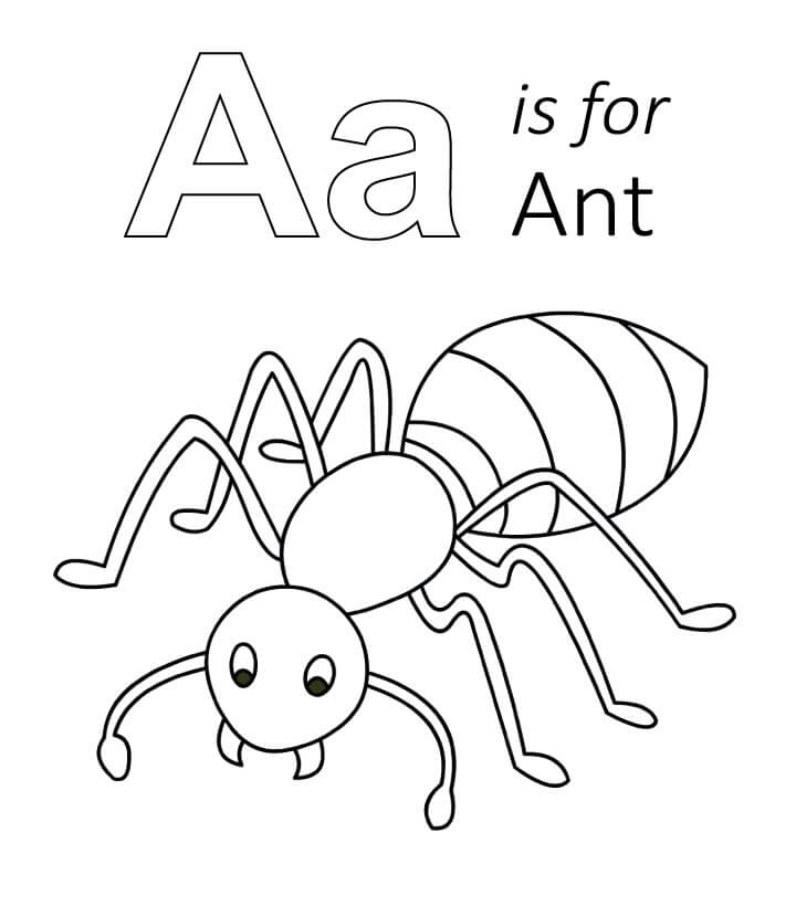 dibujo la letra a es para la hormiga para colorear