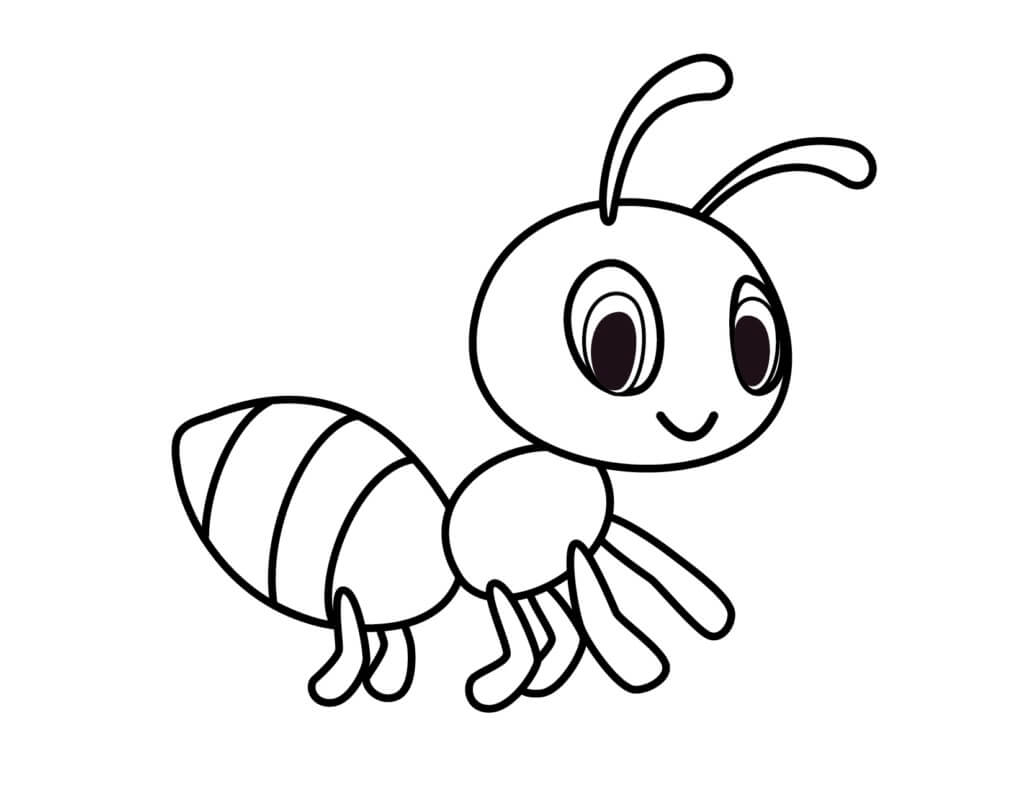 dibujo linda hormiga para colorear