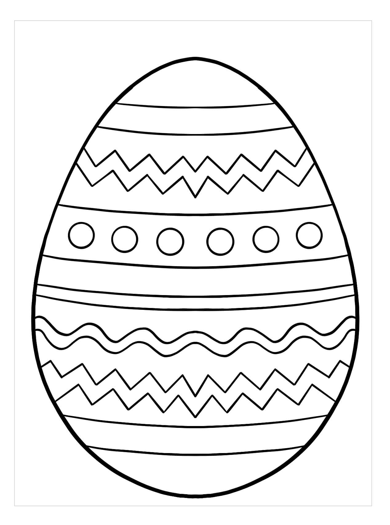Dibujo de Adorable Huevo de Pascua para Colorear y Imprimir