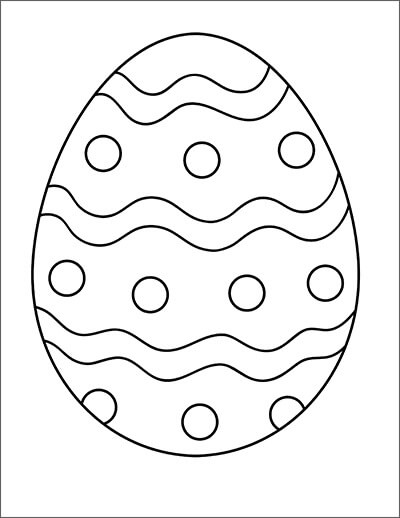 Dibujo de Basic Nueve Huevos de Pascua para Colorear y Imprimir