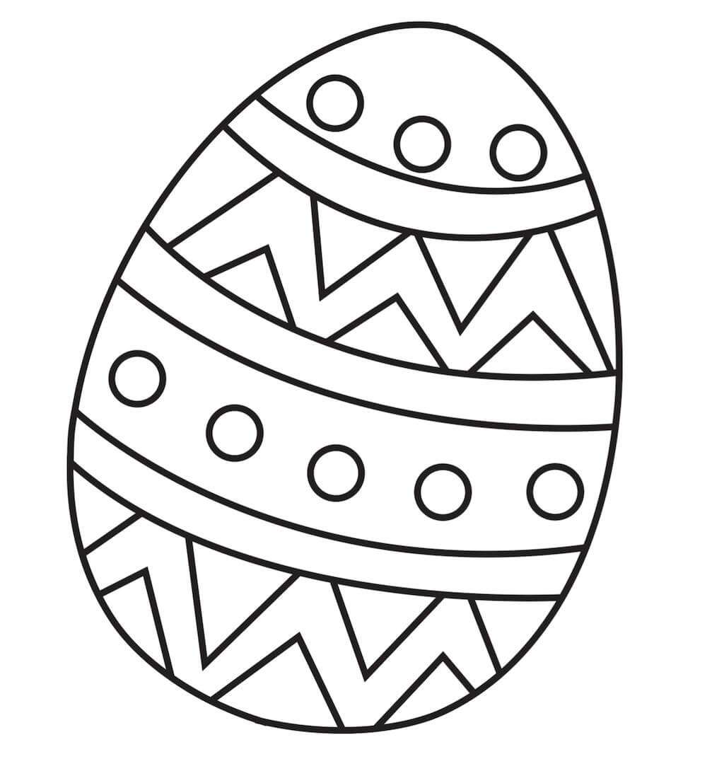 Dibujo de Bonito Huevo de Pascua para Colorear y Imprimir