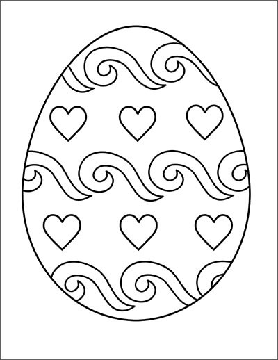 Dibujo de Bonitos Huevos de Pascua para Colorear y Imprimir