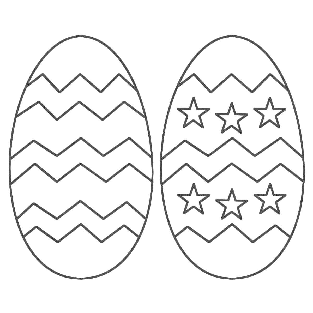 Dibujo de dos Huevos de Pascua para Colorear y Imprimir