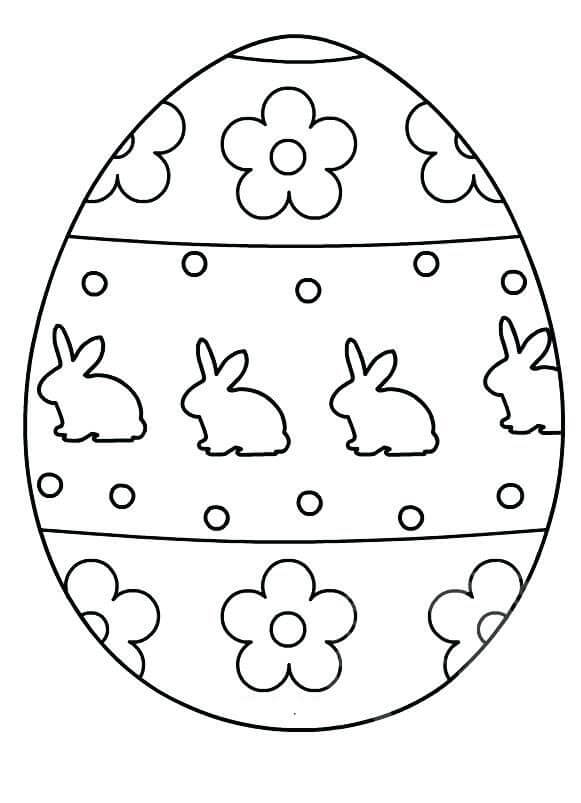 Dibujo de Gran Huevo de Pascua para Colorear y Imprimir